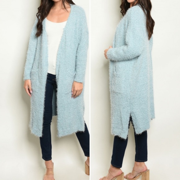 fuzzy cardigan sweater